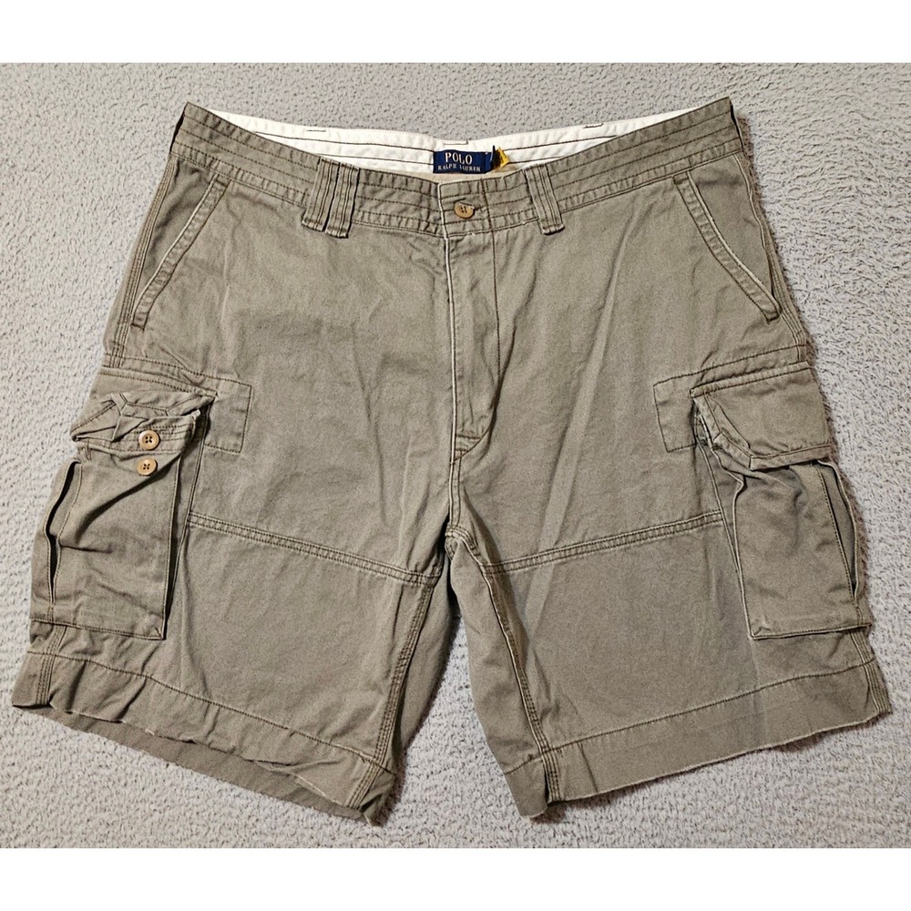 Polo Ralph Lauren Cargo Shorts Men's 48 x 10 Green Flat Front Classic Fit Pocket